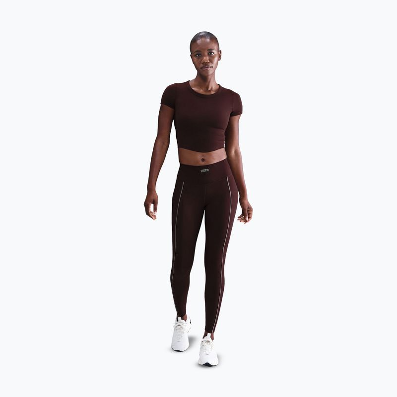 Moteriškos tamprės Nike One High-Waisted burgundy crush 2