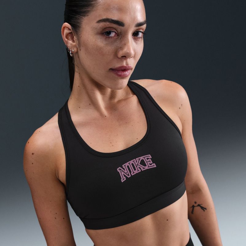 Treniruočių liemenėlė Nike Swoosh Medium Support juodos spalvos   8