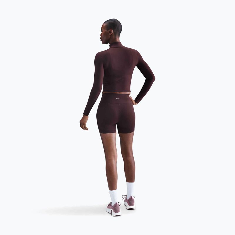 Moteriškas ilgomis rankovėmis Nike One Fitted Dri-Fit 1/4 Zip Mid Layer burgundy crush/white 3