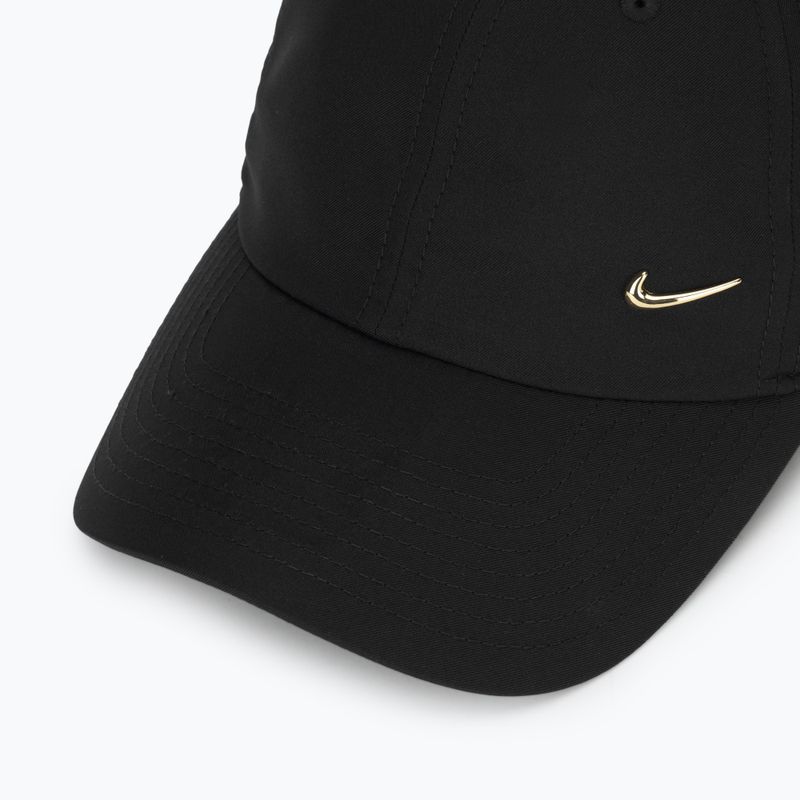 Kepuraitė su snapeliu Nike Dri-Fit Club Unstructured Metal Swoosh black/metallic gold 3