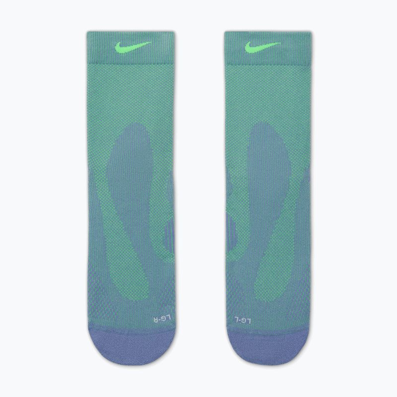 Kojinės Nike Running Lightweight Micro Crew iron purple/voltage green/voltage green 2