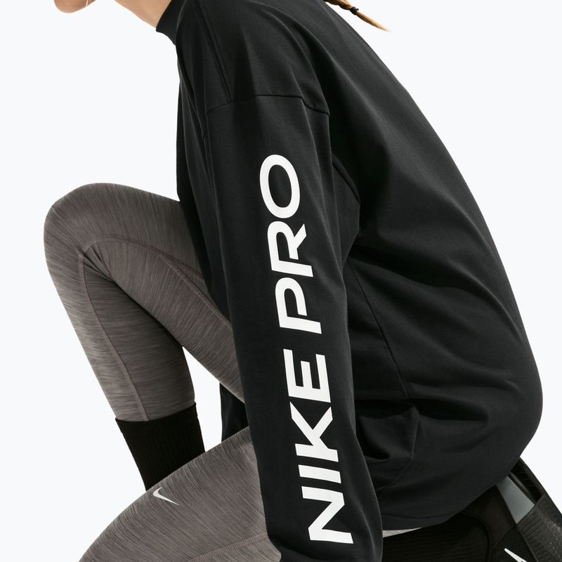 Moteriški marškinėliai ilgomis rankovėmis Nike Dri-Fit black/white 6