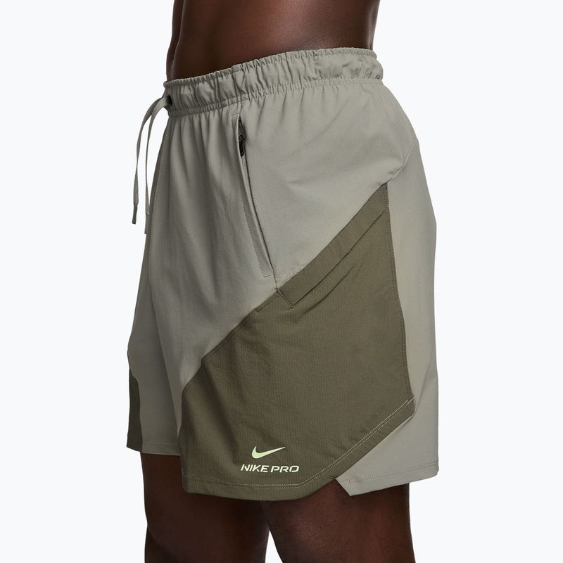 Vyriški šortai Nike Pro Training Dri-Fit 6" light army/medium olive/light liquid lime 3
