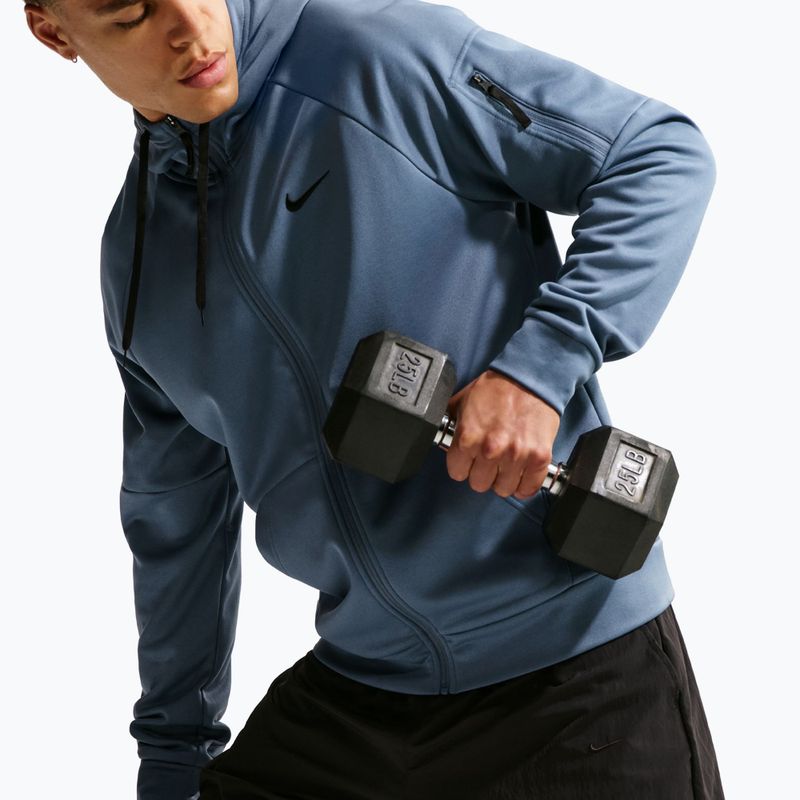 Vyriškas treniruočių džemperis Nike Therma Fit Full-Zip diffused blue/diffused blue/black 6