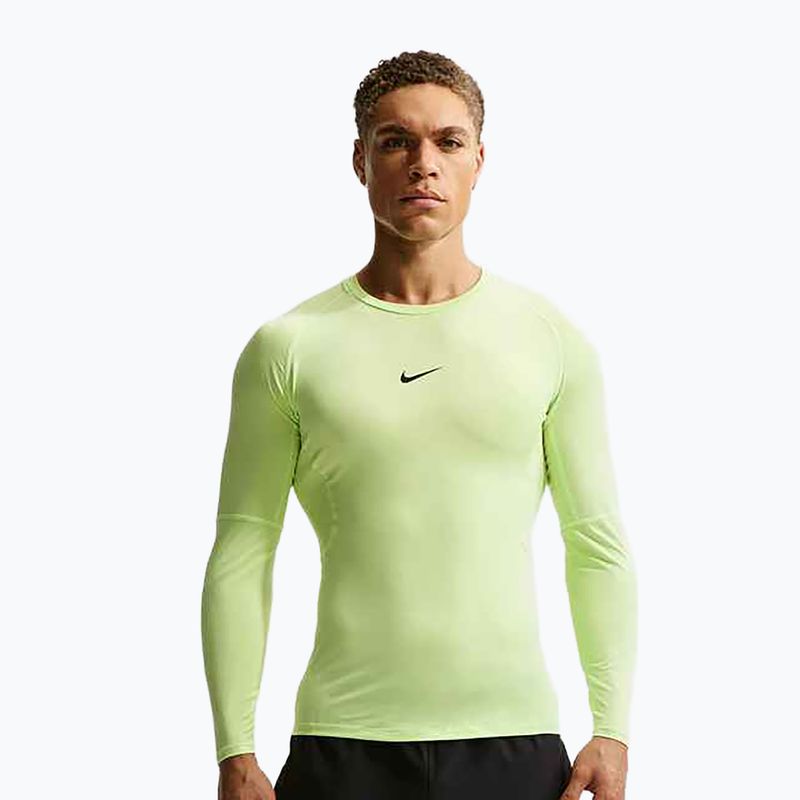 Vyriški treniruočių marškinėliai ilgomis rankovėmis Nike Pro Dri-Fit Tight Fitness light liquid lime/black