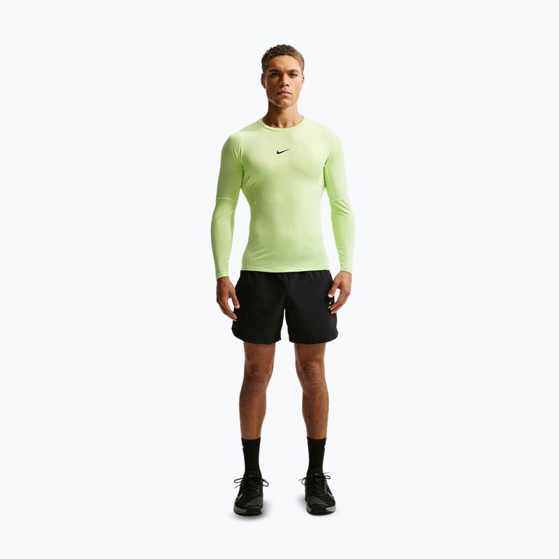 Vyriški treniruočių marškinėliai ilgomis rankovėmis Nike Pro Dri-Fit Tight Fitness light liquid lime/black 2
