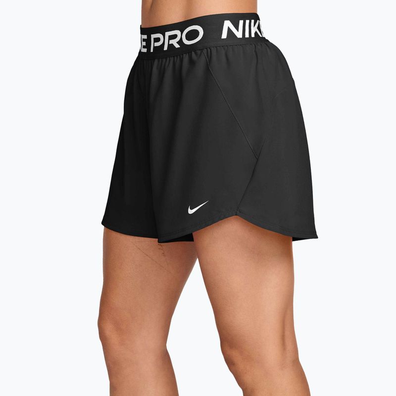 Moteriški treniruočių šortai Nike Pro Dri-Fit Mid-Rise Brief-Lined 3" black/white 3