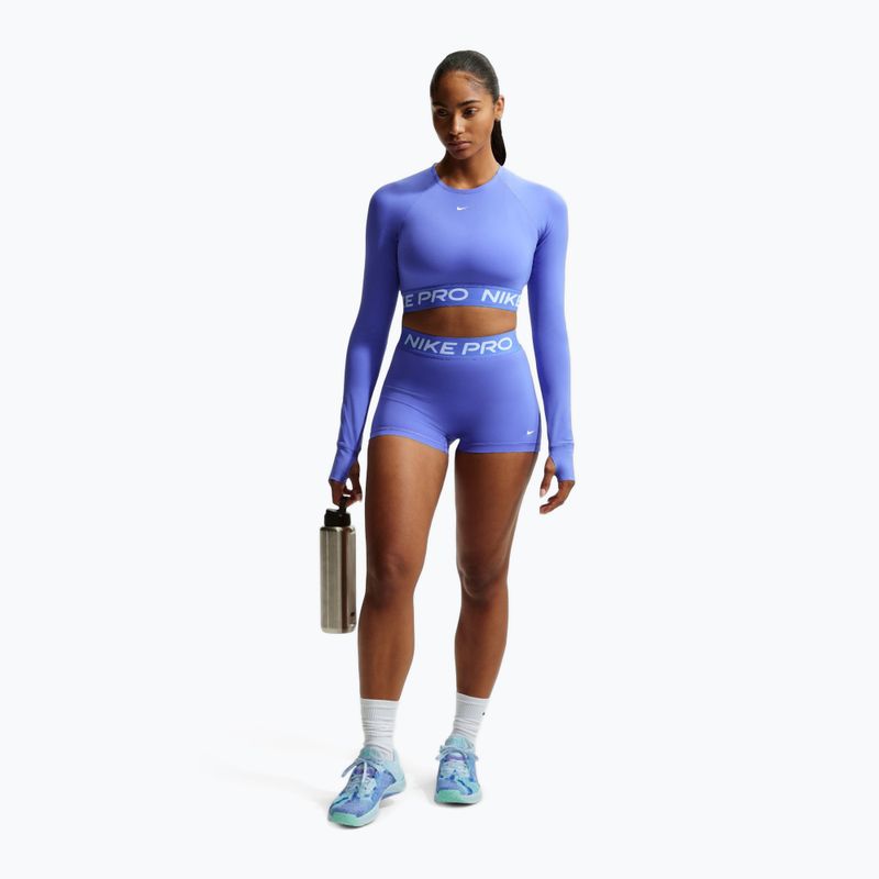 Moteriški šortai Nike Pro Mid-Rise Biker 3" sapphire/white 2