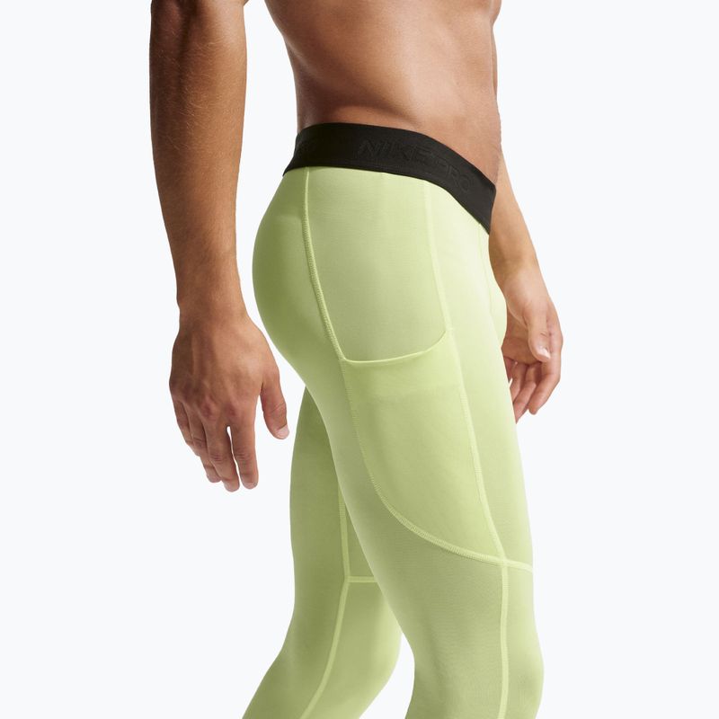 Vyriškos treniruočių tamprės Nike Pro Dri-Fit Tight Fitness light liquid lime/black 4