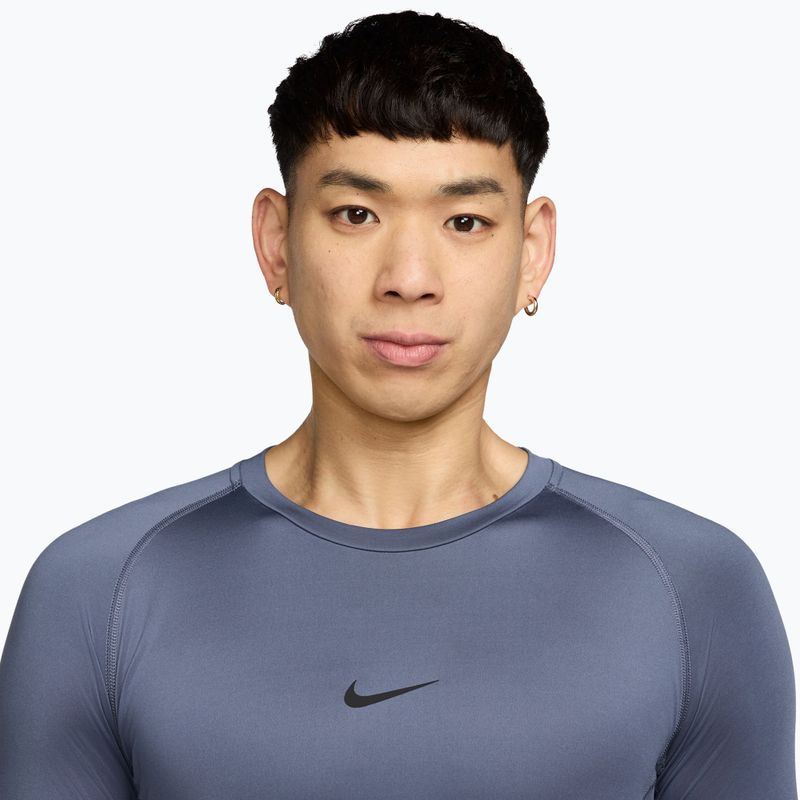 Vyriški treniruočių marškinėliai ilgomis rankovėmis Nike Pro Dri-Fit Tight Fitness diffused blue/black 3