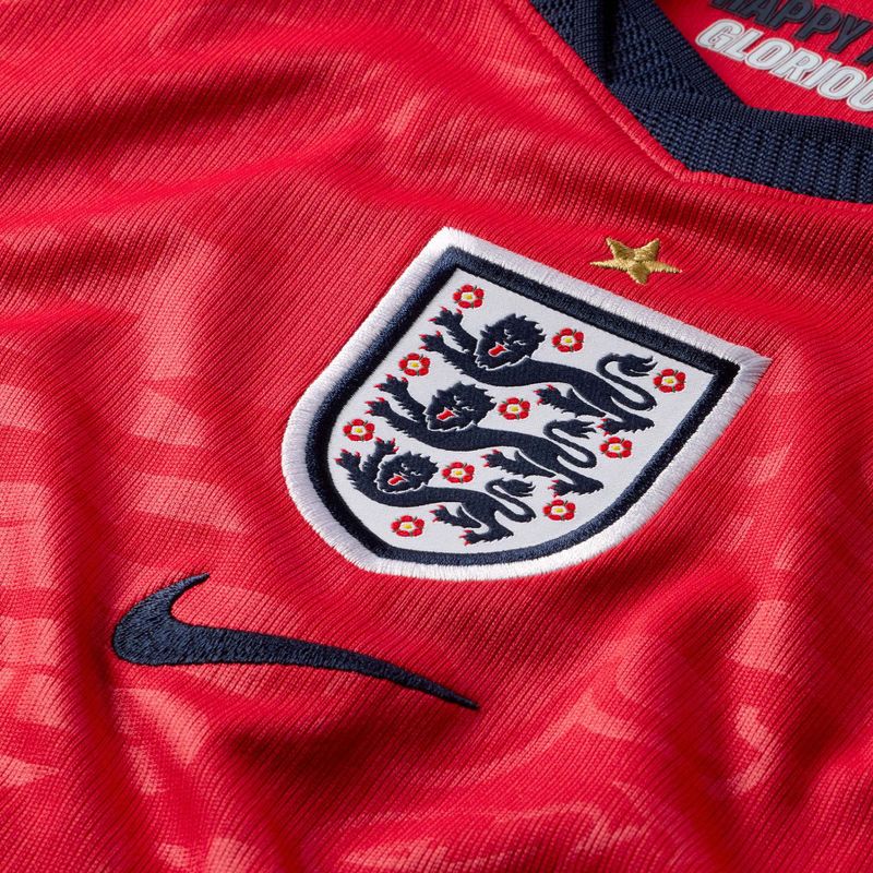 Vaikiški futbolo marškinėliai Nike England 2026 Stadium Away speed red/obsidian/white/obsidian 3