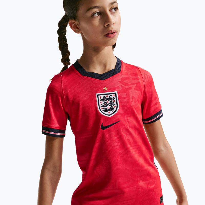 Vaikiški futbolo marškinėliai Nike England 2026 Stadium Away speed red/obsidian/white/obsidian 7