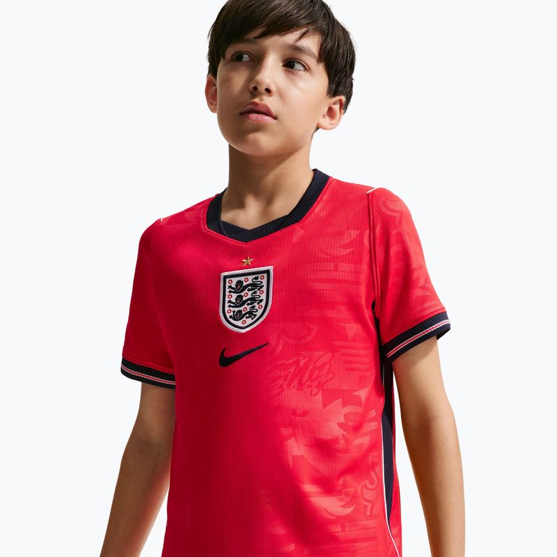 Vaikiški futbolo marškinėliai Nike England 2026 Stadium Away speed red/obsidian/white/obsidian 8