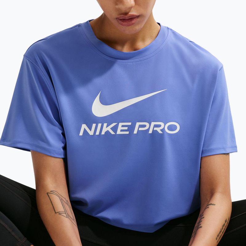 Moteriški treniruočių marškinėliai Nike Pro Dri-Fit Loose sapphire/white 5