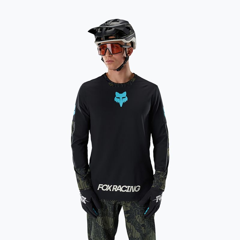 Vyriški ilgomis rankovėmis dviračių marškinėliai Fox Racing Defend Thermal Lunar black