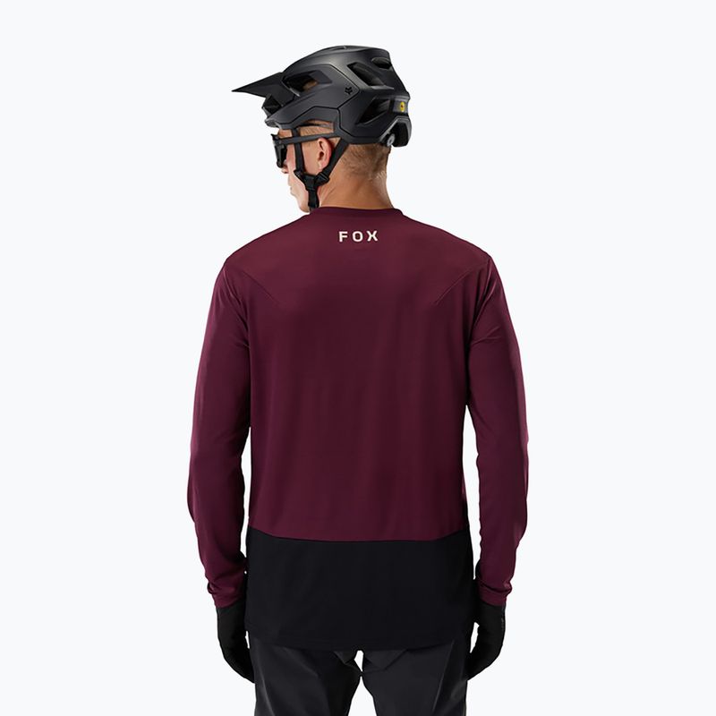 Vyriški ilgomis rankovėmis dviračių marškinėliai Fox Racing Ranger Fox Head LS dark maroon 2