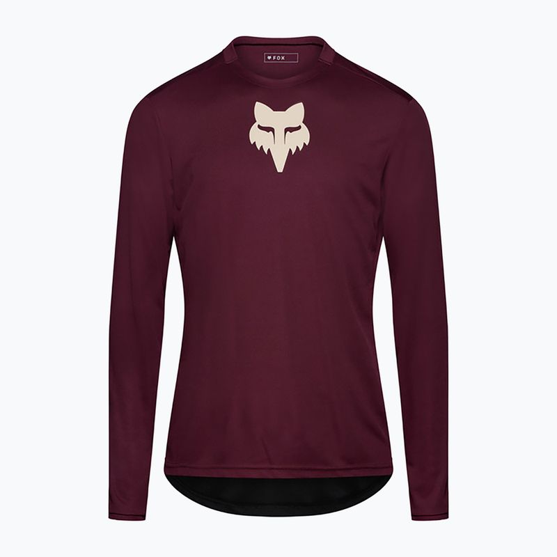 Vyriški ilgomis rankovėmis dviračių marškinėliai Fox Racing Ranger Fox Head LS dark maroon 5