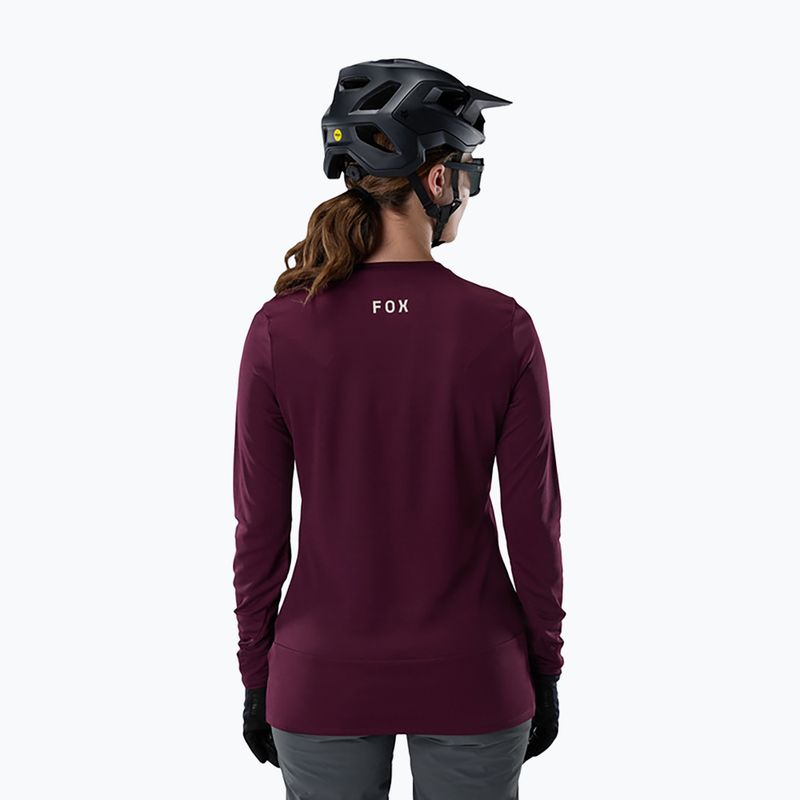 Moteriški dviračių marškinėliai ilgomis rankovėmis Fox Racing Ranger Fox Head LS dark maroon 2