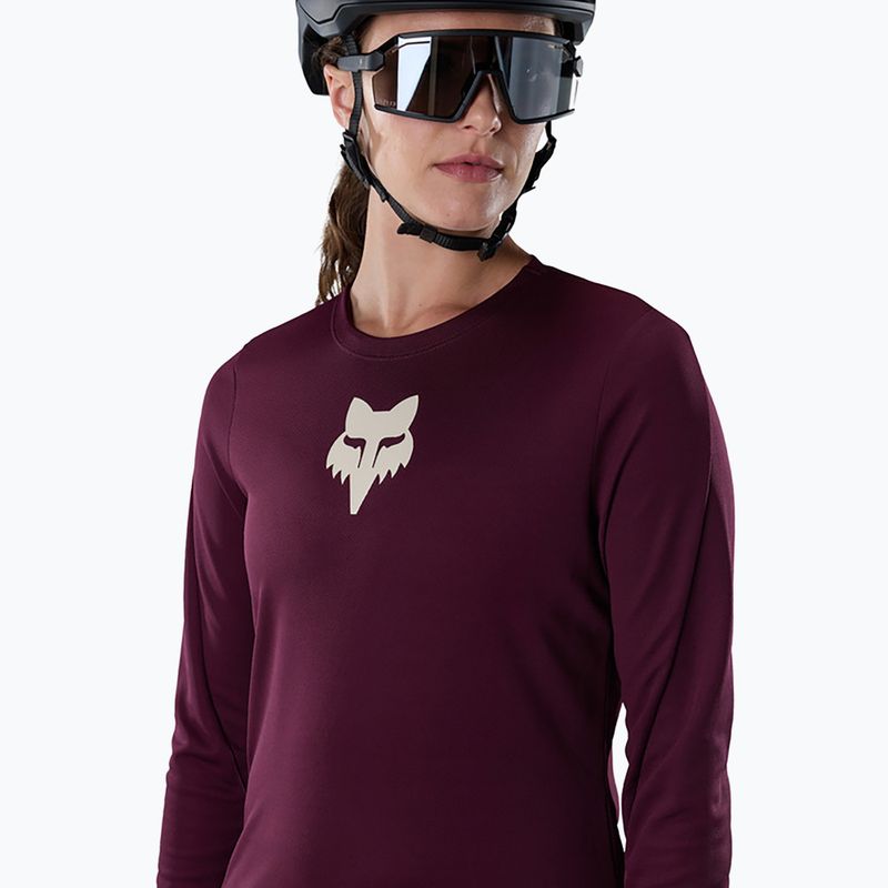 Moteriški dviračių marškinėliai ilgomis rankovėmis Fox Racing Ranger Fox Head LS dark maroon 3