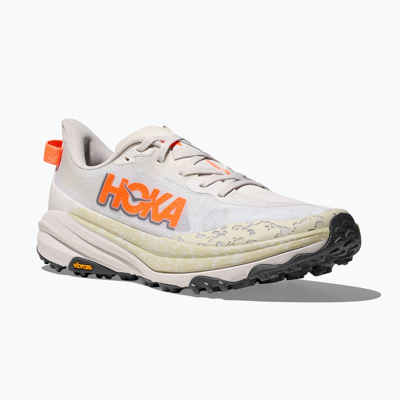 Vyriški bėgimo bateliai HOKA Speedgoat 6 Wide balti/neoniniai mandarino spalvos