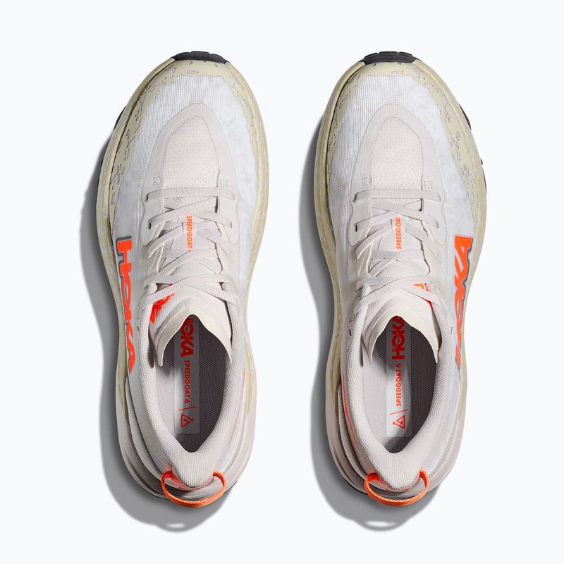 Vyriški bėgimo bateliai HOKA Speedgoat 6 Wide balti/neoniniai mandarino spalvos 8