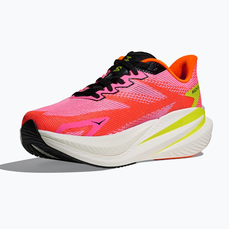 Moteriški bėgimo bateliai Hoka Mach X 3 neon rose/neon tangerine 4