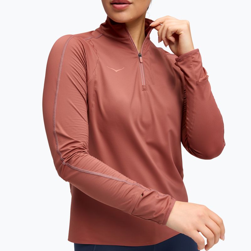 Moteriškas bėgimo džemperis HOKA GlideTech Quarter Zip rouge 4