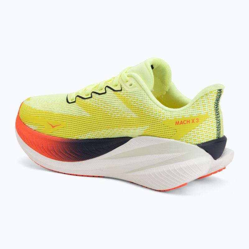Moteriški bėgimo bateliai Hoka Mach X 3 Nneon yuzu/squid ink 3