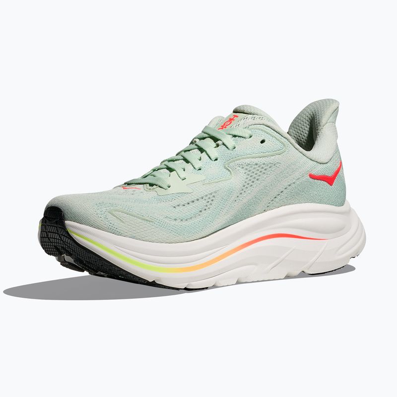 Moteriški bėgimo bateliai HOKA Clifton 10 sea glass/neon flame 2