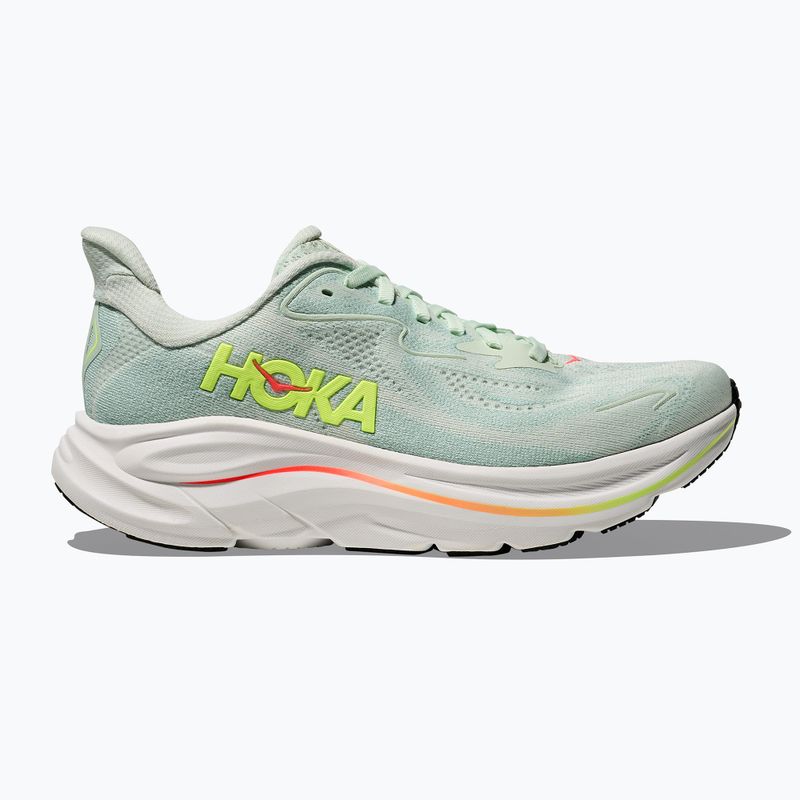 Moteriški bėgimo bateliai HOKA Clifton 10 sea glass/neon flame 3