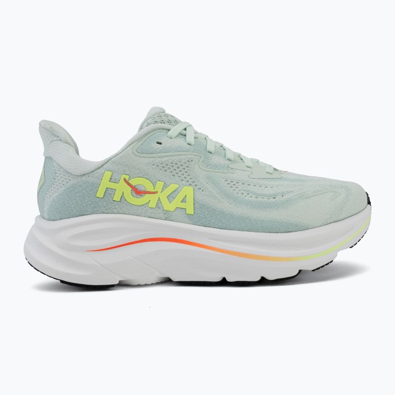 Moteriški bėgimo bateliai HOKA Clifton 10 sea glass/neon flame 2