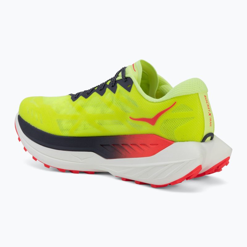Vyriški bėgimo batai HOKA Rocket X Trail neon Yuzu/neon flame 3
