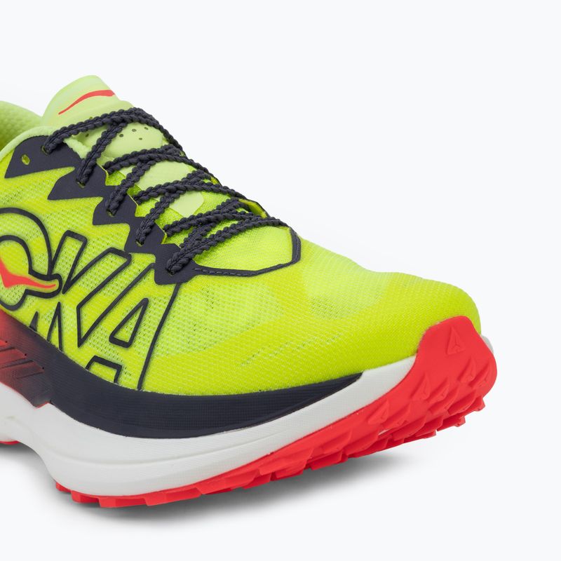 Vyriški bėgimo batai HOKA Rocket X Trail neon Yuzu/neon flame 7