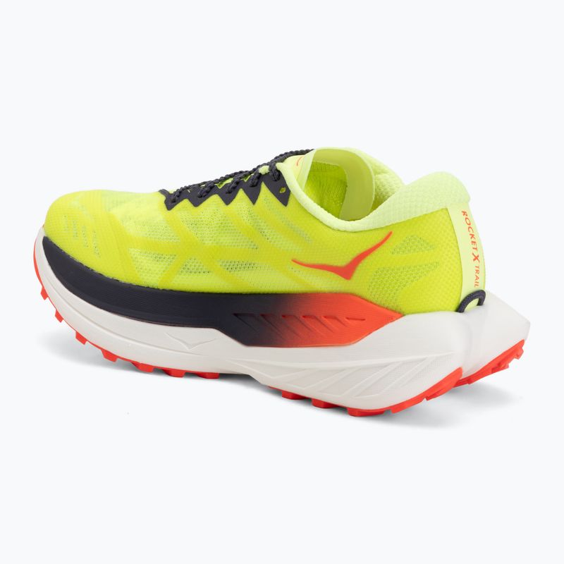 Moteriški bėgimo bateliai HOKA Rocket X Trail neon yuzu/neon flame 3