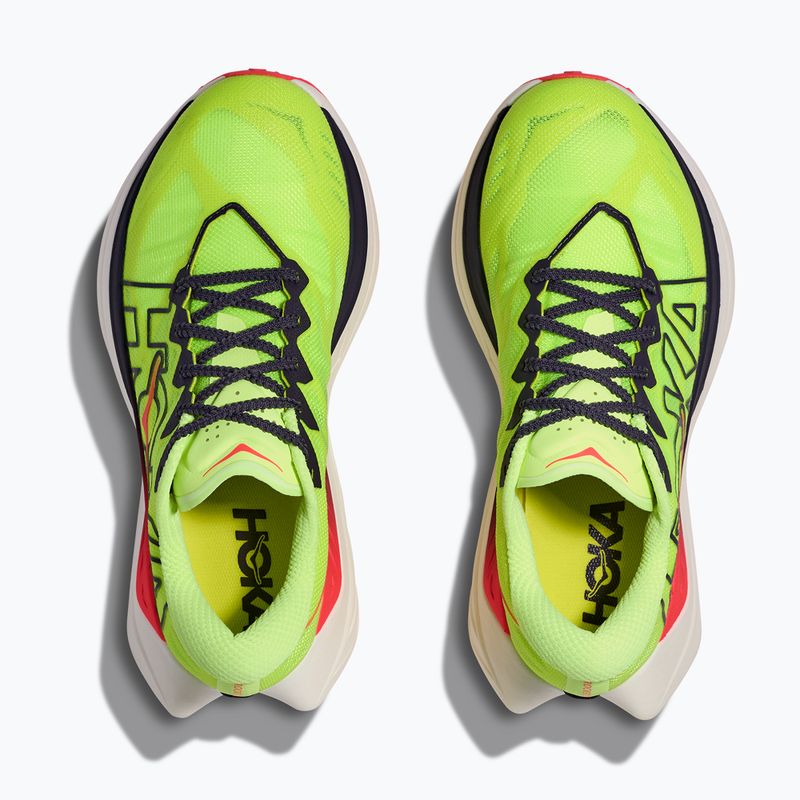 Moteriški bėgimo bateliai HOKA Rocket X Trail neon yuzu/neon flame 7
