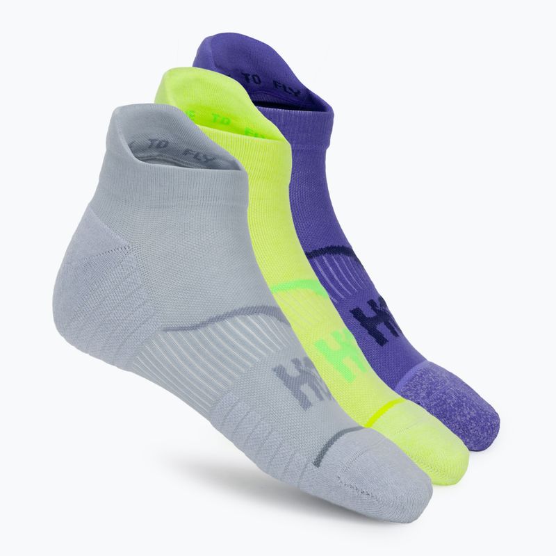 Kojinės HOKA No-Show Run Sock 3 pairs celstl blue/minrl blue/neon yuzu 8