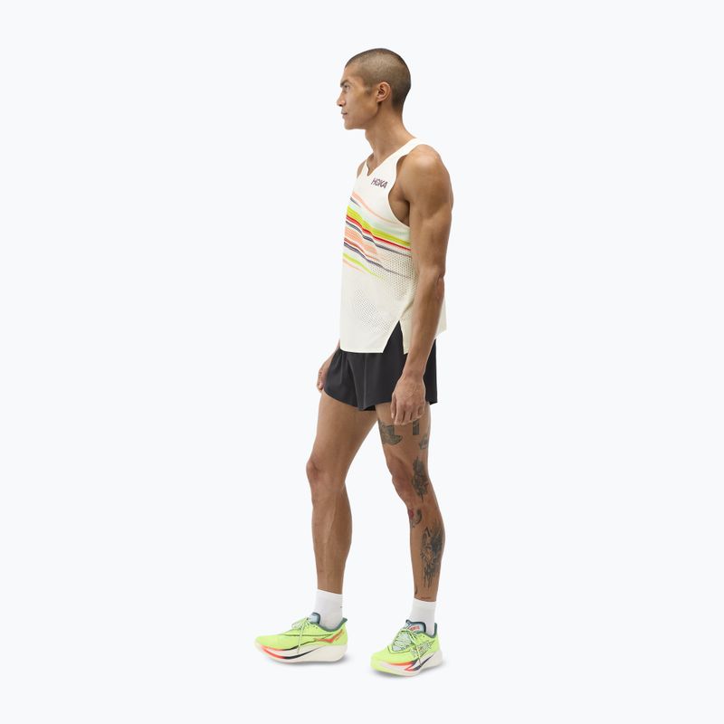 Vyriški bėgimo marškinėliai HOKA Race Day Singlet alabaster flare 2
