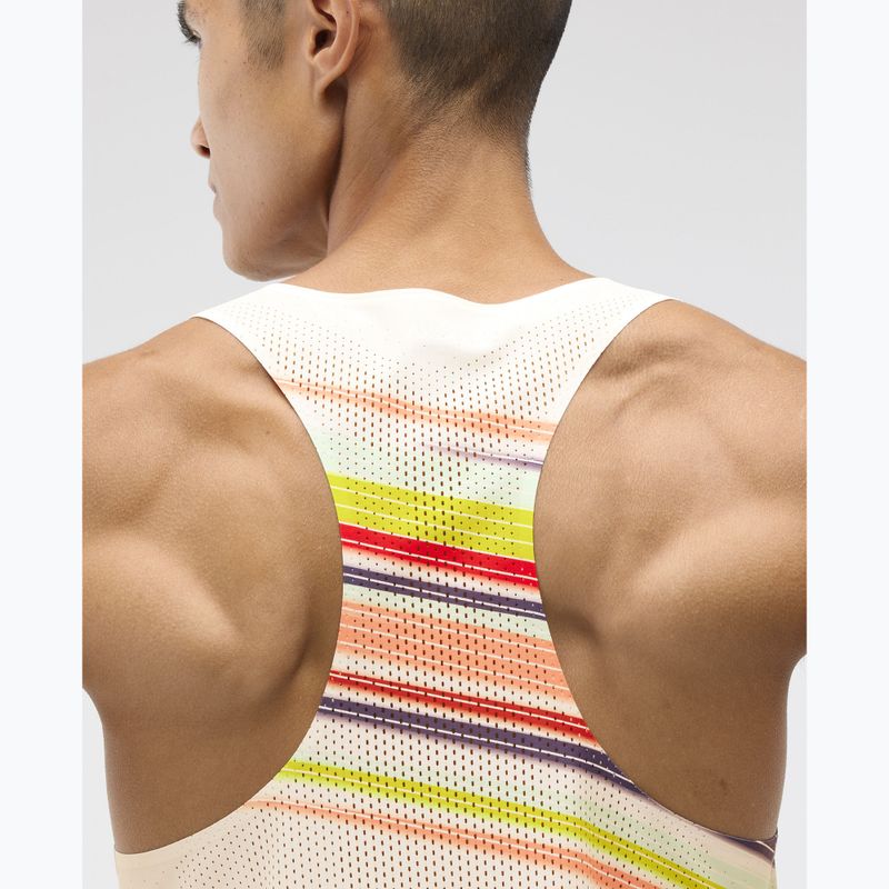 Vyriški bėgimo marškinėliai HOKA Race Day Singlet alabaster flare 5