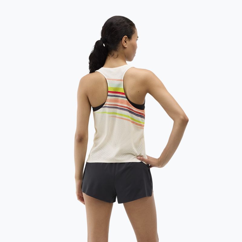 Moteriški bėgimo marškinėliai HOKA Race Day Singlet alabaster flare 3