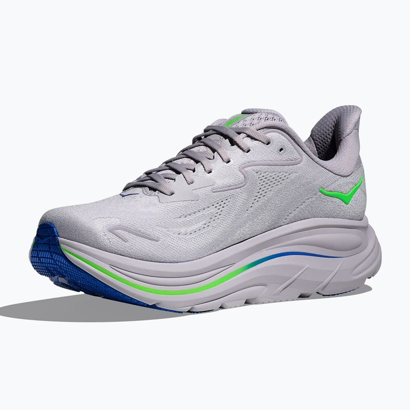 Vyriški bėgimo batai HOKA Clifton 10 Wide ash grey/neon green 2