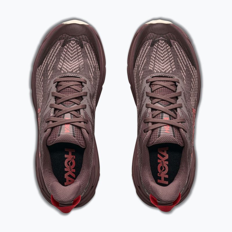Moteriški bėgimo batai HOKA Challenger 8 GTX black/varsity burgundy 5