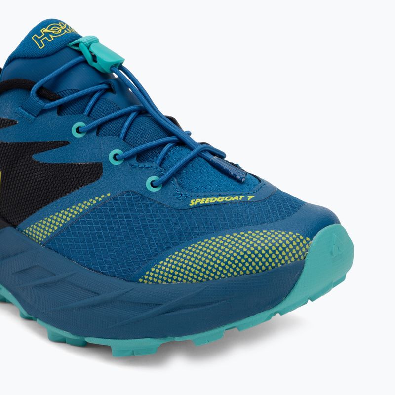 Vaikiški bėgimo bateliai HOKA Speedgoat 7 black/night glow blue 7
