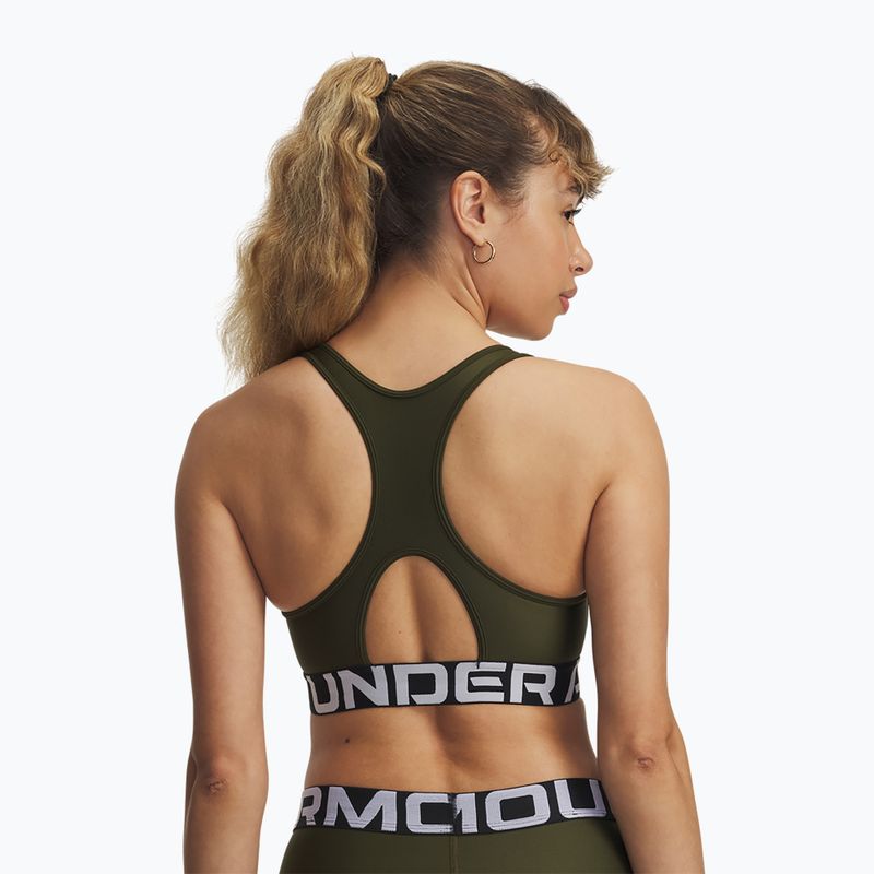Treniruočių liemenėlė Under Armour HG Authentics Mid Branded expedition green/white 2