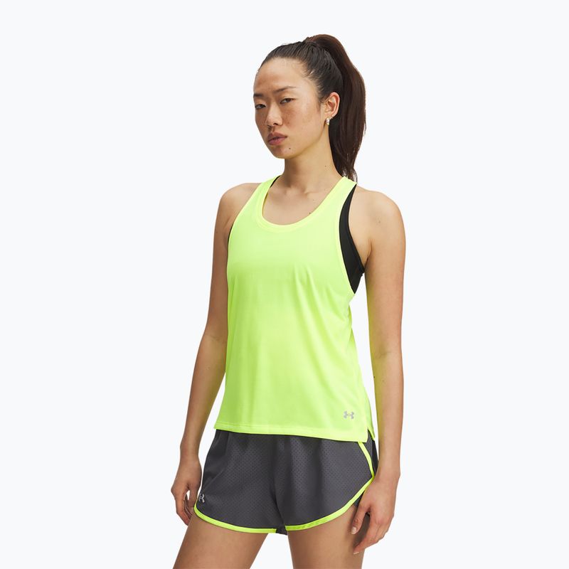 Moteriški bėgimo marškinėliai Under Armour Launch Singlet high vis yellow/reflective