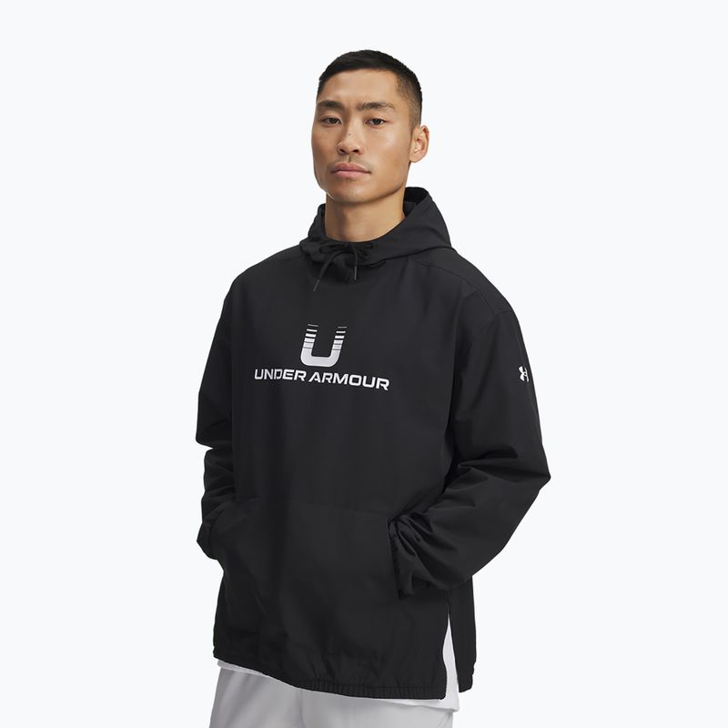 Vyriškas džemperis Under Armour Unstoppable Woven Hoodie black/white