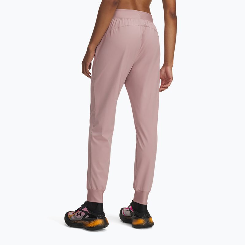 Moteriškos treniruočių kelnės Under Armour Sport High Rise Woven tourmaline pink/maroon mist 3