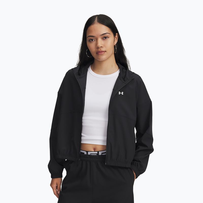 Moteriška striukė Under Armour Rival Woven Hoody black/black/white