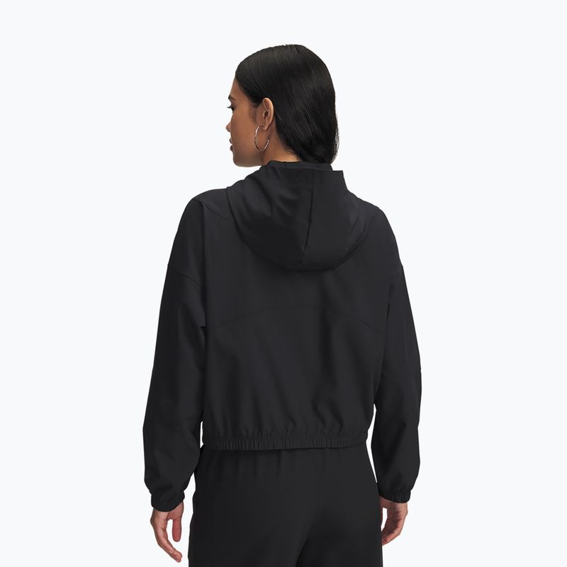 Moteriška striukė Under Armour Rival Woven Hoody black/black/white 2