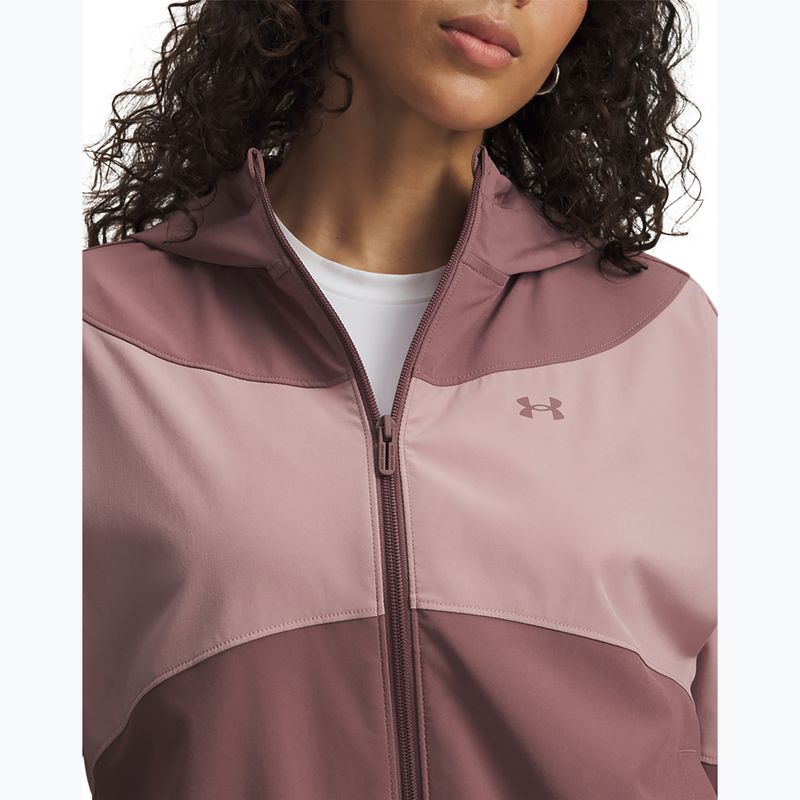 Moteriška striukė Under Armour Rival Woven Hoody maroon mist tourmaline pink/maroon mist 3