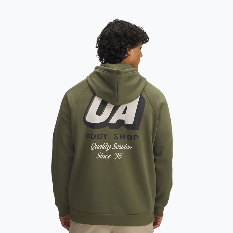 Vyriškas džemperis Under Armour Rival Fleece HBR Logo Hoodie marine od green/stone 2